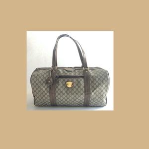 AUTH Vintage Gucci Brown Supreme Canvas Travel Bag